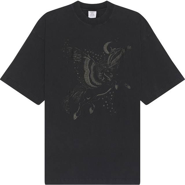 VETEMENTS Black Graphic T-Shirt - BLACKOUT - S