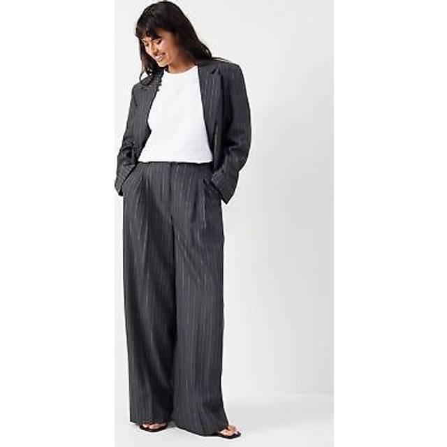 Womens The Ultimate Pinstripe Wide Leg Trouser - Grey - 8