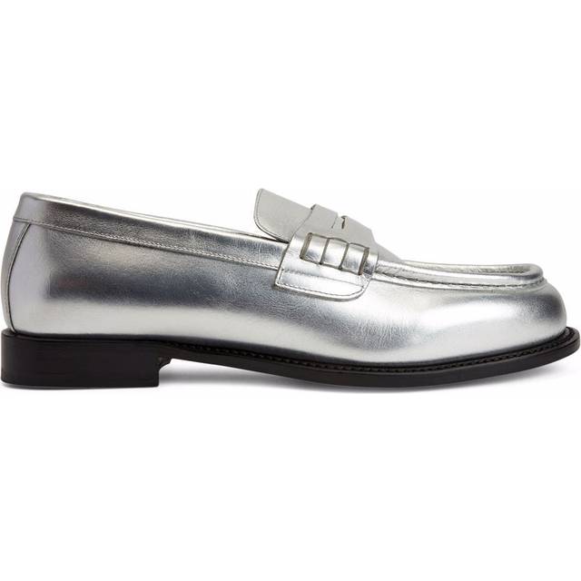 Giuseppe Zanotti - Euro penny-slot loafers - men - Leather/Leather/Leather - 44 - Silver