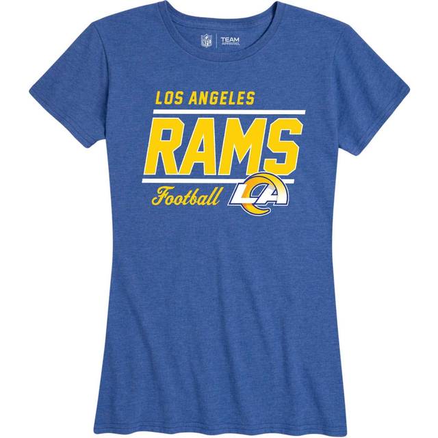 Team Fan Apparel NFL Gameday Women's Relaxed Fit T-Shirt - Rib Neck Contour - Tagless Short Sleeve Tee - Stay Cool & Stylish Los Angeles Rams - Blue