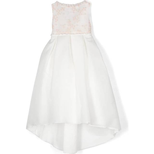 La Stupenderia - floral-embroidered midi dress - kids - Cotton/Cotton/Polyamide/Polyester/Nylon - 12 yrs - White