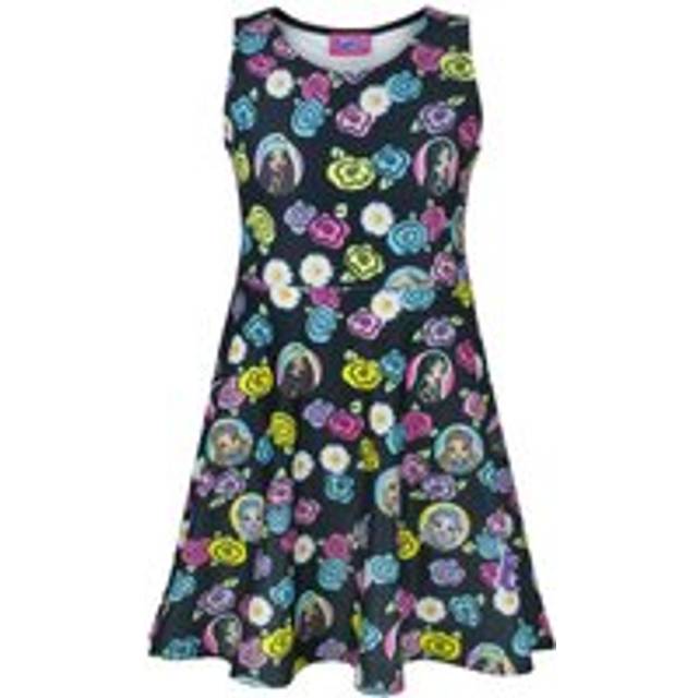 (3-4 Years) Bratz Dress Girls Kids Fashion Dolls Summer Skater Black Floral Outfit