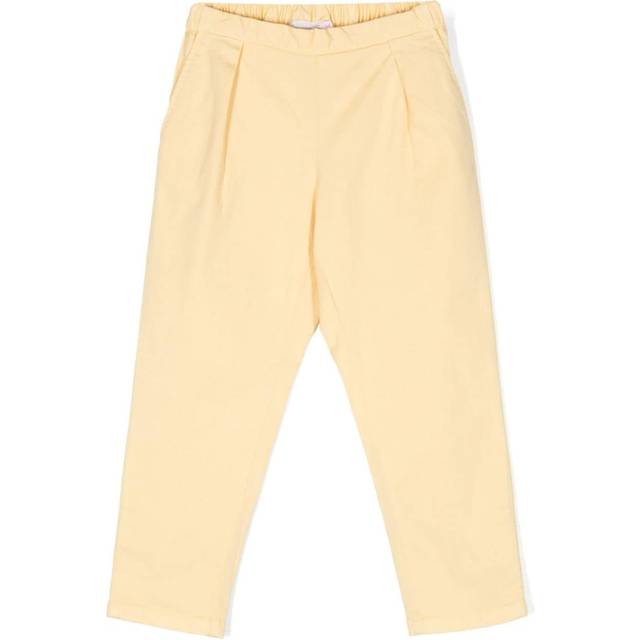 Bonpoint - elastic-waist chino trousers - kids - Cotton/Cotton/Recycled Spandex - 12 - Yellow
