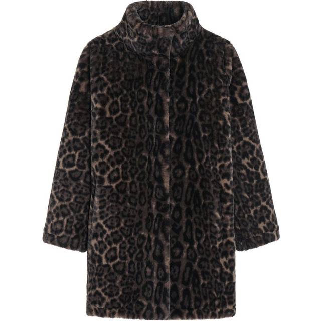 Apparis - leopard-print faux fur coat - women - Polyester - M - Brown