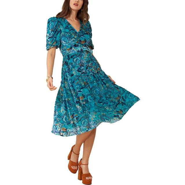 Hale Bob Velvet Burnout Silk-Blend Dress