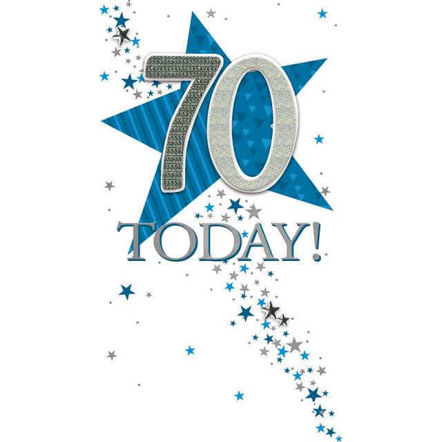 70 Today Superstar Seventy Hand-Finished Champagne Birthday Card