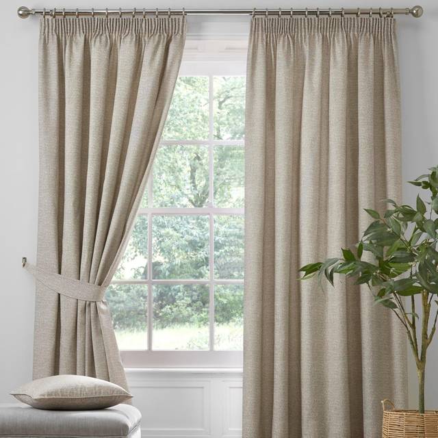 Dreams & Drapes Pembrey Ready Made Pencil Pleat Curtains Natural - Cream