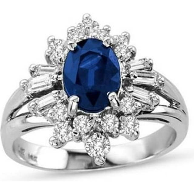 2.66 CTTW Sapphire & Diamond Fashion Ring, 14K Gold - Size 6.5