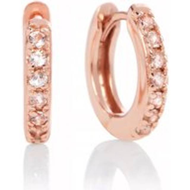 Olivia Burton Rose Gold Tone Embellished Huggie Hoop Earrings OBJ16COE22