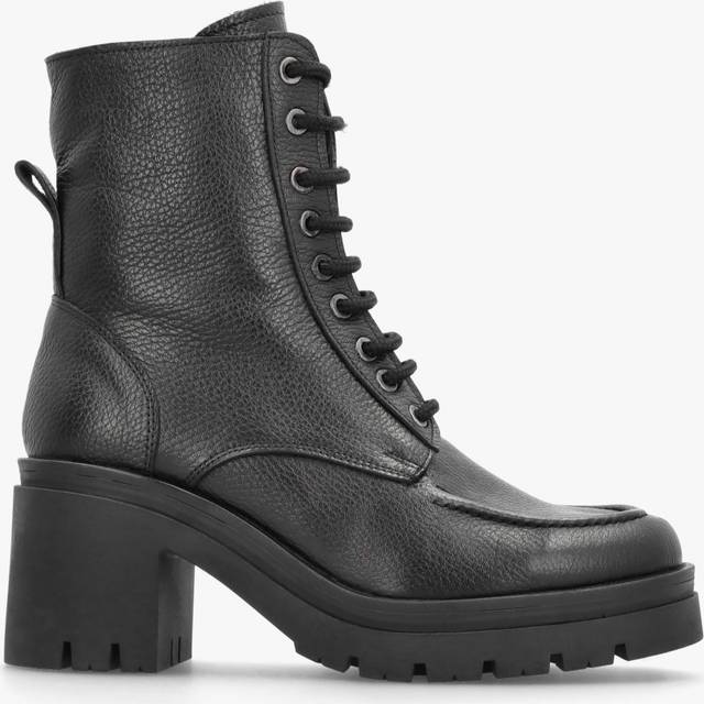 DANIEL Bella Black Leather Block Heel Ankle Boots Size: 38, Colour: Black Leather