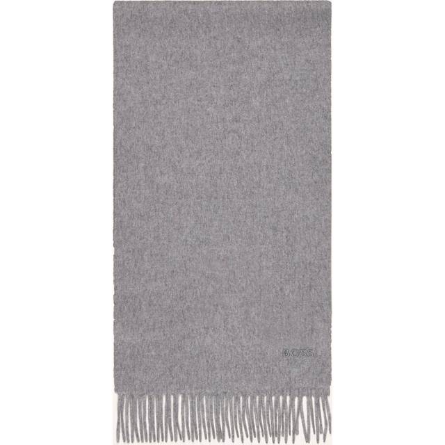 Hugo Boss Men's Embroidered Logo Scarf - Grey - Size: ONE size