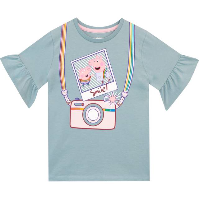 Frilly Short Sleeve T-Shirt - Blue - 2-3 Years