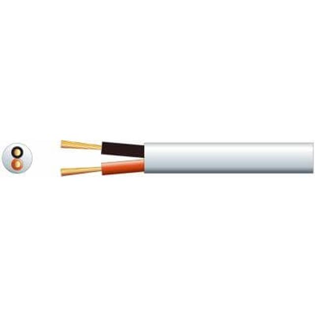100m White Hi Flex Double Insulated Speaker cable 7mm OFC 2 x (24 x 0.2mmØ)