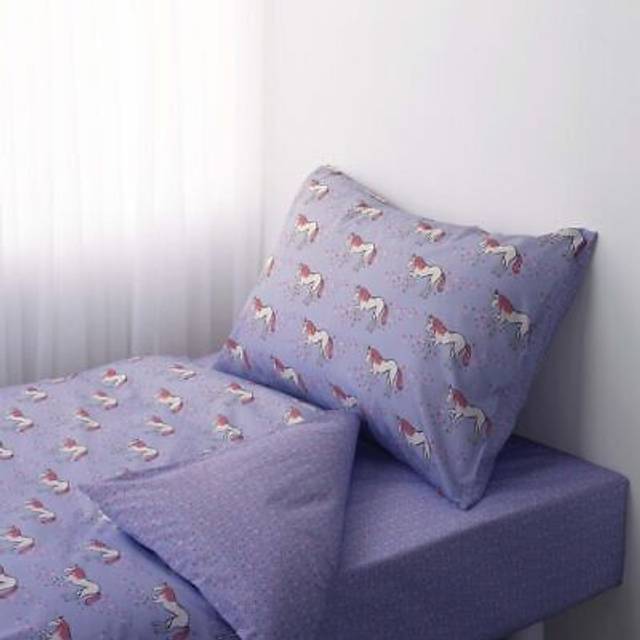 Rachel Riley Lilac Unicorn Duvet Cover Set  - Multi, Cot Bed