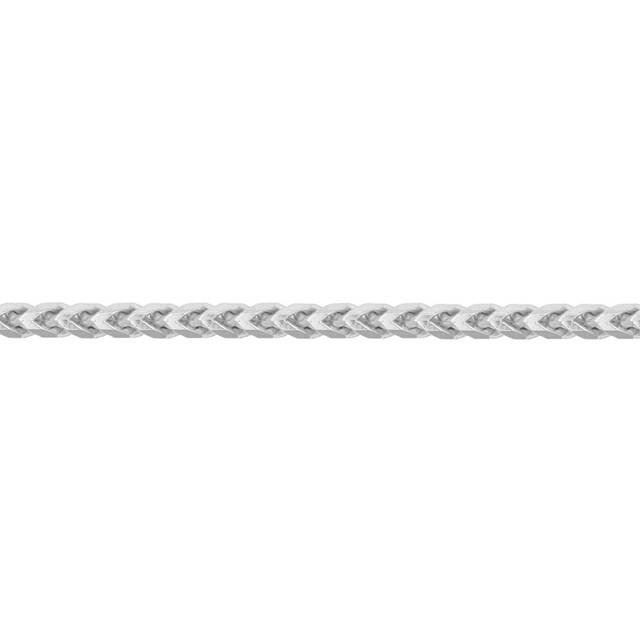 (24) Jewelco London Unisex Rhodium Plated Sterling Silver Square 3D Curb Franco 3.5mm Chain Necklace - ACN022C