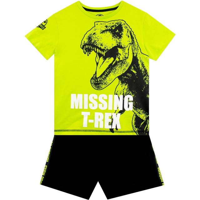 Missing T-Rex Dinosaur T-Shirt And Shorts Outfit Set - Black - 6-7 Years