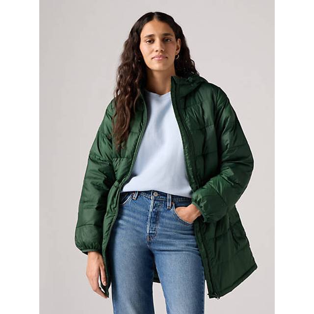Python Green Poly Midi Jacket (M)