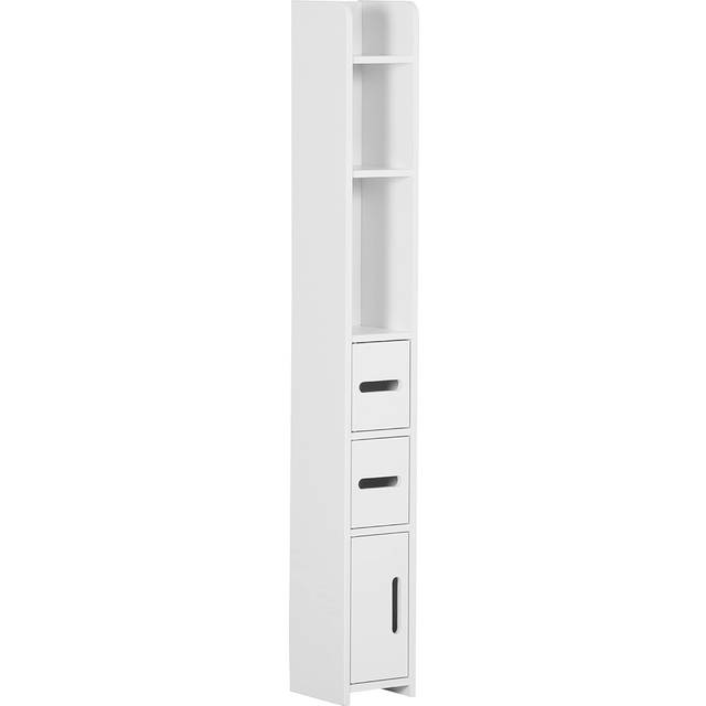kleankin Freestanding Bathroom Cabinet w/ Open Shelves 3 Cupboards - White | TJ Hughes