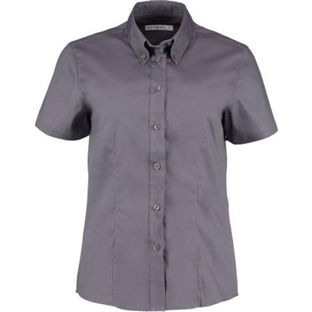 (6 UK, Light Blue) Kustom Kit Womens/Ladies Premium Oxford Tailored Short-Sleeved Shirt
