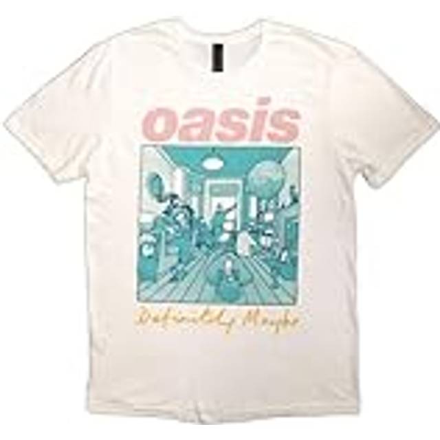 (XXL, White) Oasis Definitely Maybe Illustration Colour T Shirt