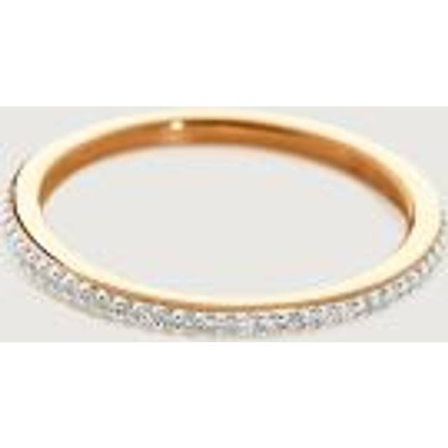 Monica Vinader Womens Yellow Gold Eternity 18ct Yellow-gold Vermeil on Recycled-sterling Silver and 0.12ct Diamond Ring N - YELLOW GOLD