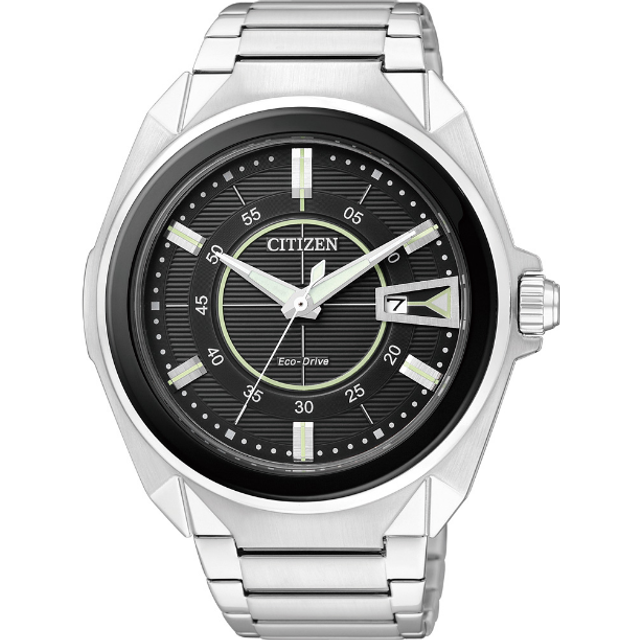 Citizen eco drive men's watch aw1021-51e stainless steel metal band uk seller
