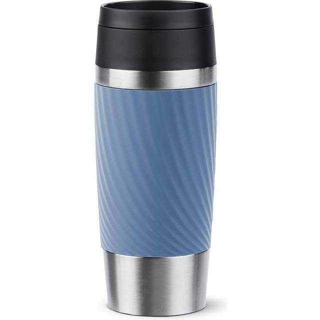 Tefal Twist Leak-Proof Double Wall Stainless Steel Travel Mug, 360ml
