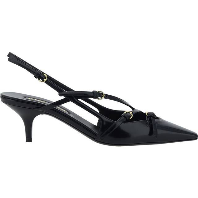 Miu Miu Logo Brushed Leather Slingback Pump