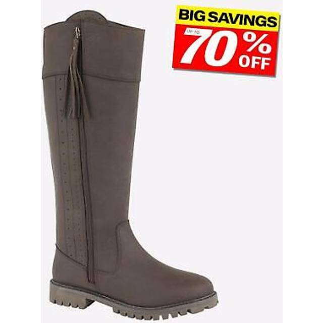 (Brown, UK 7) Woodland Bailey Womens Ladies Waterproof Brown Country Boot