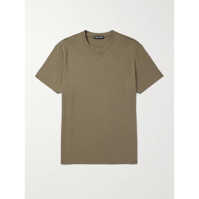 TOM FORD - Slim-Fit Lyocell and Cotton-Blend Jersey T-Shirt - Men - Green - IT 46
