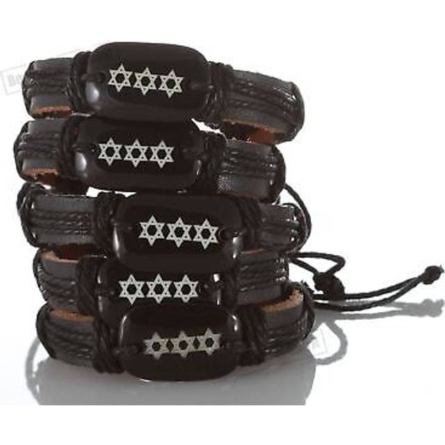 5 stylish jewish god sacred star david bangle leather bracelet spiritual charm