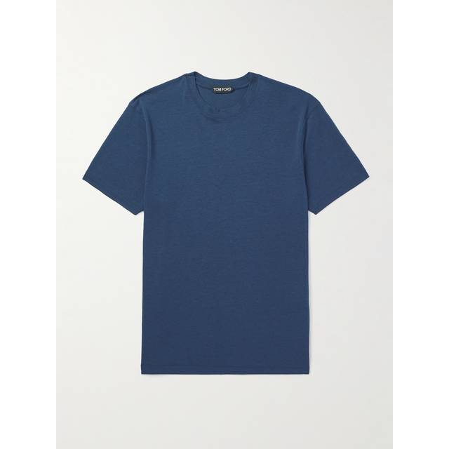 TOM FORD - Slim-Fit Lyocell and Cotton-Blend Jersey T-Shirt - Men - Blue - IT 60