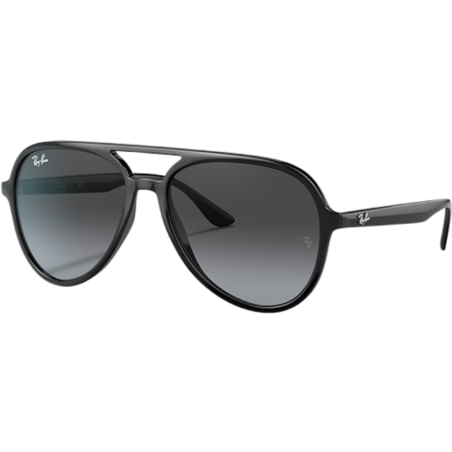 Ray - Ban Unisex RB4376 601/8G Solglasögon Injicerad Svart Grå Pilot Normal Skuggad
