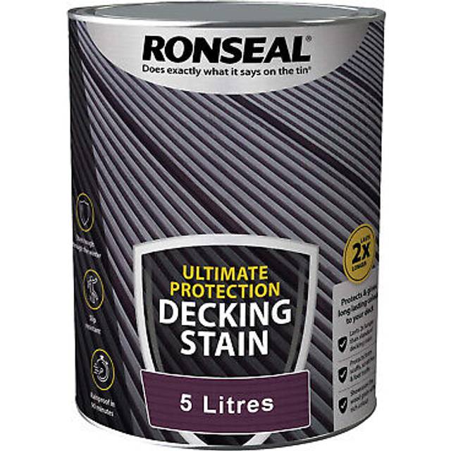 Ronseal Ultimate Protection Decking Stain, Walnut 5L, Colour Deck Stains, Stains, Decking Stain