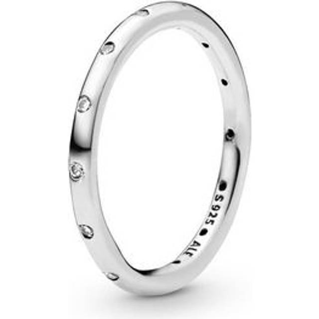 Pandora Simple Sparkling Band Ring - Sterling silver / Cubic zirconia - Sz. 62 - Clear