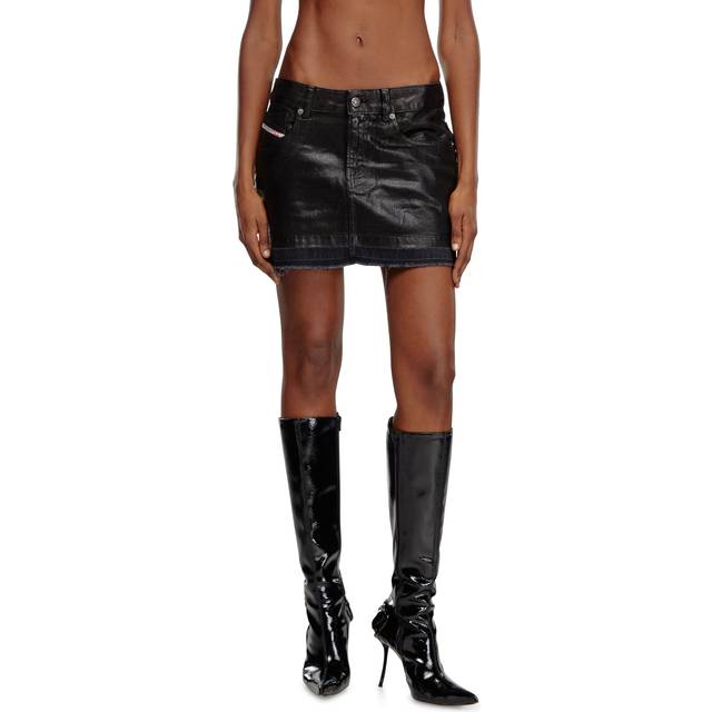 Diesel Woman Denim skirt Black Size 31 Cotton, Lyocell