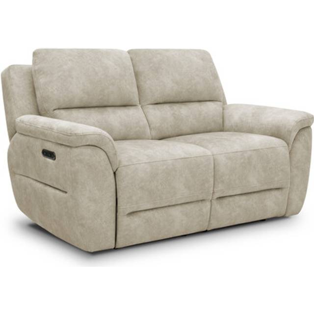 Marble Cream Fabric Sofas - 2 Seater Electric Recliner Sofa - Theo Range - Oak Furnitureland