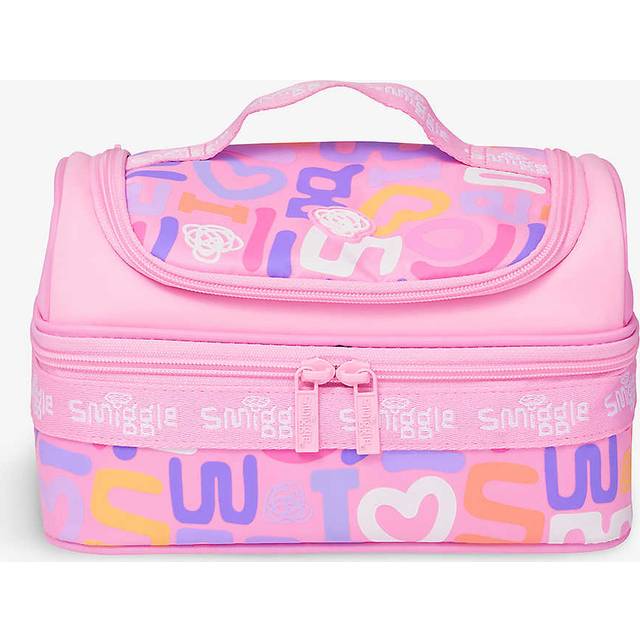Smiggle Boys Pink Kids R Double Decker Woven Lunch Box - PINK