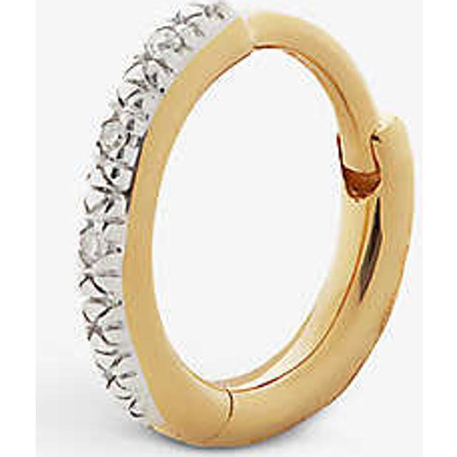 Monica Vinader Womens Gold Riva Mini 18ct Yellow Gold-plated Vermeil Sterling Silver and 0.01ct Diamond Single Earring - GOLD