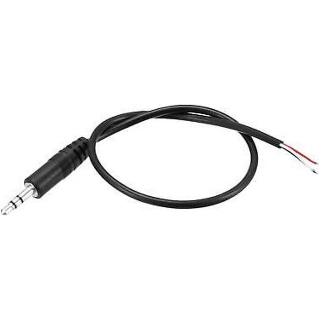 3.5mm male plug bare wire trs 3 pole stereo 1/8" jack audio cable 0.30m,2pcs