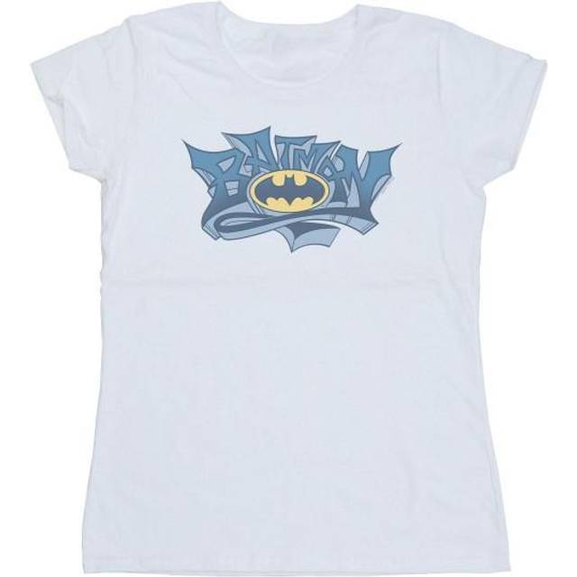 Batman Graffiti Logo Cotton T-Shirt - Black