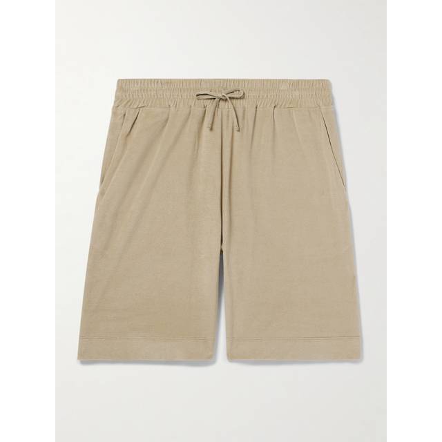Loro Piana - Straight-Leg Cotton and Silk-Blend Chenille Drawstring Bermuda Shorts - Men - Neutrals - S
