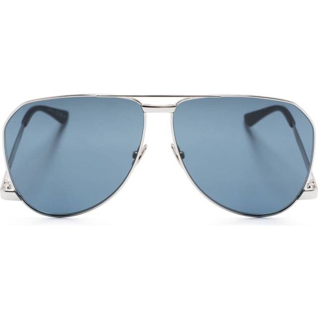 Saint Laurent Eyewear - SL690 Dust pilot-frame sunglasses - men - Metal (Other)/Acetate - 61 - Silver