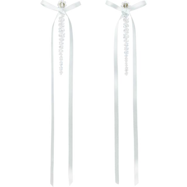 Simone Rocha Blue Bow Ribbon Drip Earrings - Duck Egg/Duck Egg - UNI