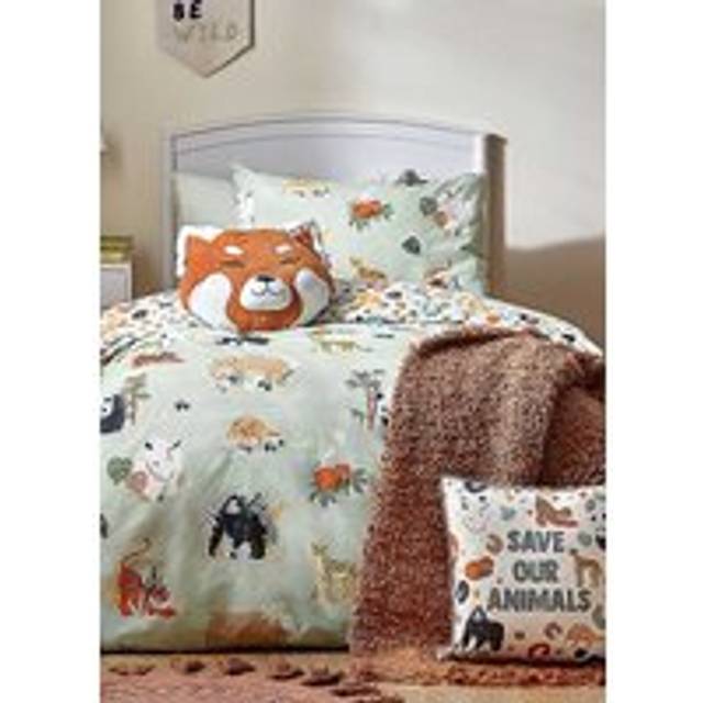 Wildlife Animal Reversible Duvet Cover Set - Multi - Toddler - little furn.
