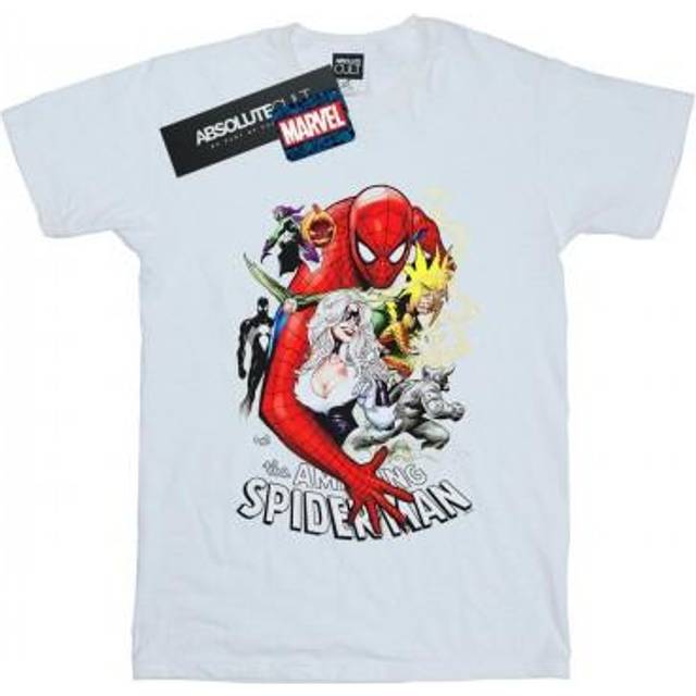 (XXL, White) Marvel Mens Spider-Man Villains Cover T-Shirt