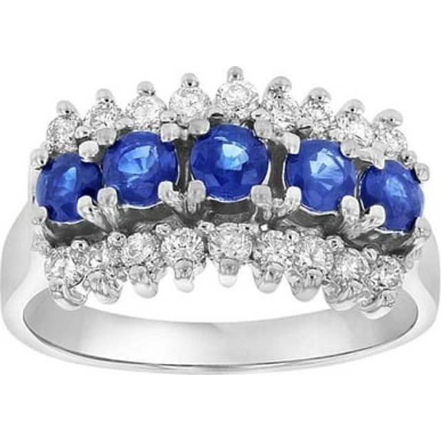 Louis Creations RL2114SD-5.5 0.5 CTW Diamond & Sapphire Ring, 14K Gold - Size 5.5