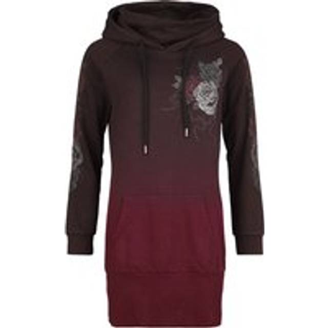 Black Premium by EMP Hoodie Dress Short dress black dark red - XL