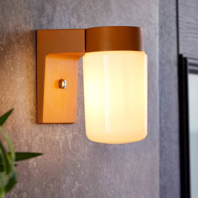Elements Taylor Industrial Outdoor Wall Light - Orange