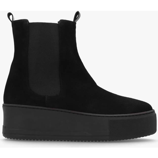 DANIEL Tred Black Suede Flatform Chelsea Boots Size: 41, Colour: Black